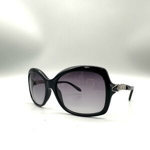 Versace 19.69 Womens Oversized Butterfly Sunglasses Black Rhinestone V8044 C1
